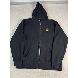 Meow Wolf Hoodie Mens 2XL Black Full Zip Sweatshirt Neon Logo Santa Fe Graphic